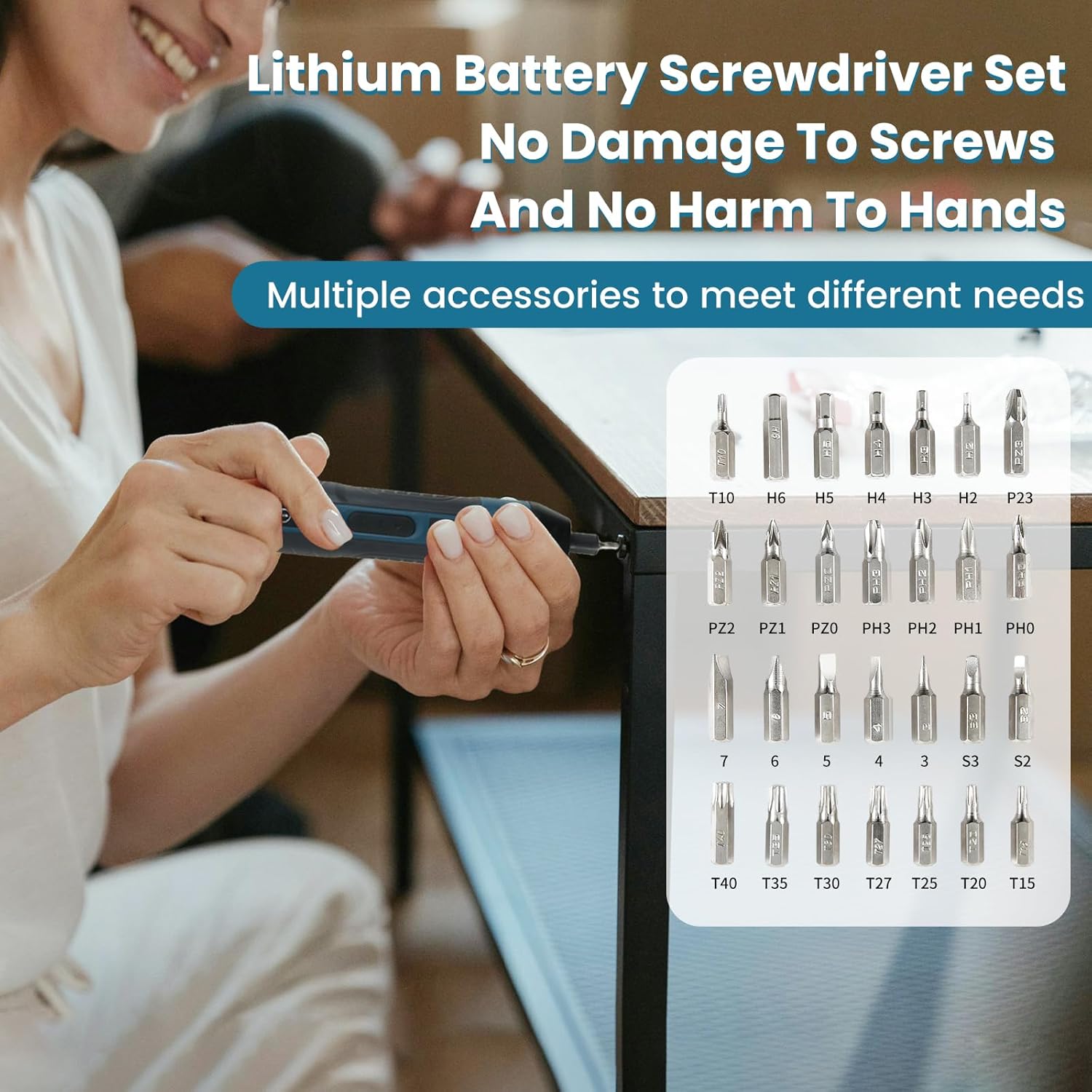 Cordless Electric Screwdriver 1300mah Multi-function